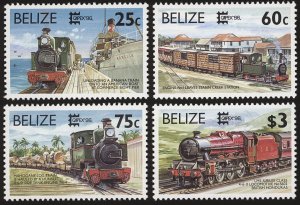 BELIZE Sc 1067-70 VF/MNH - 1996 - Trains for CAPEX '96 - Complete Set