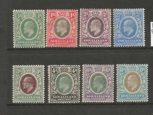  SOMALILAND PROTECTORATE 1905  KEVII  PART SET  MH