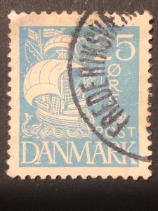 Denmark blue sea ship, stamp mix good perf. Nice colour used stamp hs:2