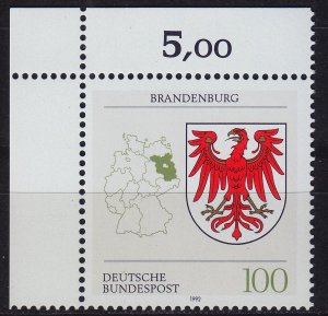 GERMANY BUND [1992] MiNr 1589 F1 ( **/mnh ) Plattenfehler