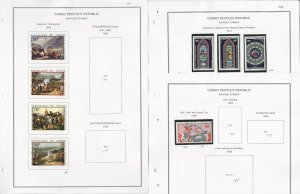 Congo Peoples Republic Stamp Collection on 24 Pages, 1963-1980 Airmail