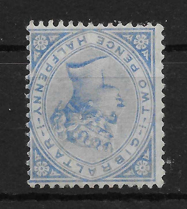 GIBRALTAR SG11w 1886 2½d BLUE INV WMK MTD MINT