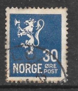 Norway 122: 30o Lion Rampant, used, F-VF