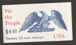 US 2356-2359 2359a BK162 Drafting of the Constitution 22c booklet 20 MNH 1987