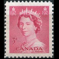 CANADA 1953 - Scott# 327 Queen 3c NH