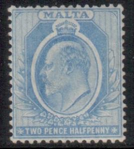 Malta Scott 36 - SG53, 1904 Mult Crown CA 2.1/2d Blue  MH*