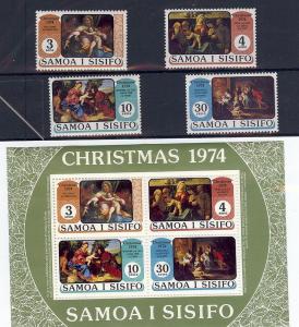 Samoa, 407-10a, Paintings Singles & S/S(4),**MNH**