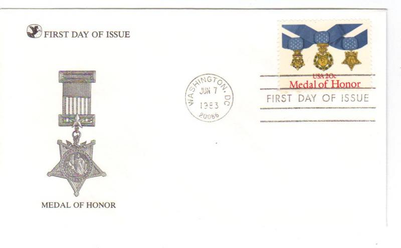 US 2045 20c Medal of Honor on FDC Reader's Digest Cachet ECV $10.00