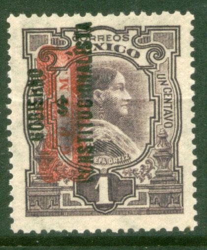 MEXICO 528, 1c CORBATA & $ REVOLUTIONARY OVERPRINTS UNUSED, H OG. F-VF.