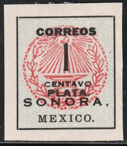 MEXICO 410, 1c SONORA ANVYL SEAL ISSUE. UNUSED, NG (AS ISSUED). F-VF. (443)