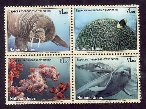 United Nations Geneva-Sc#483a- id8-unused NH set-Endangered-Marine Life-2008-