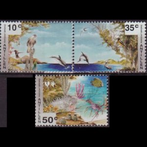 NETH.ANTILLES 1994 - Scott# 727-9 Wildlife 10-50c NH