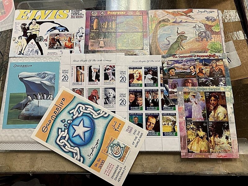 KAPPYSTAMPS SOMALIA SOUVENIR SHEETS 9 DIFFERENT MINT NH GREAT TOPICS CS1373