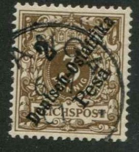 German East Africa SC# 6  o/p 2 PESA on Germany 5pf Used SCV $35.00