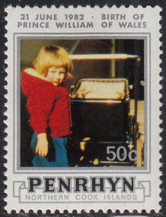 Penrhyn 1982 MH Sc #201a 50c Diana O/P Birth of Prince William 21 June 1982