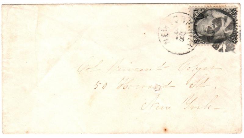 $ US Blackjack Cover Scott #73 fancy cancel, Sep., 18, NY CDS