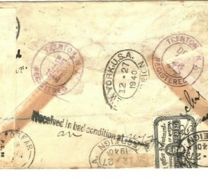 USA *AR* Cover WW2 Interrupted Air 1940 Censor GB UNDERCOVER Polish Forces GJ146