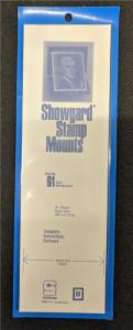 Stamp Mounts Supplies Showgard #61 New 15 strips 61mm by 215mm Black background