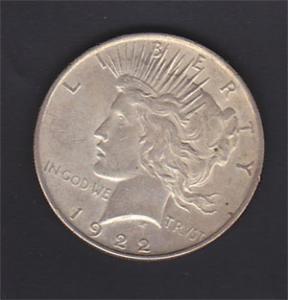 1922 Peace Dollar Dollar, Coin Liquidation by PBS Stamps