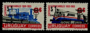 Uruguay Q102-3 MNH Trains, Locomotives