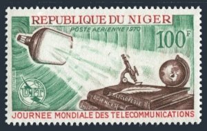 Niger C128,MNH.Michel 252. World Telecommunication Day,1970.TV tube,Microscope,