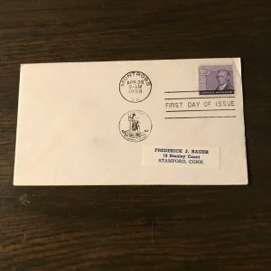 FDC - US 1105 3¢ James Monroe (1) NO Cachet - Canceled Montross, VA.