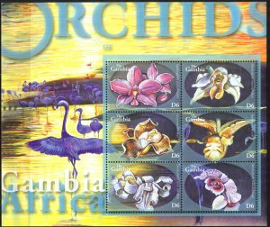 Gambia 2001 Flowers Orchids (I) Sheet MNH