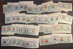 KOREA # 132-173 &154a-155a--MINT/NH-COMPLETE SET (44 STAMPS)--FLAGS --1951