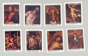 Antigua #1102-1111 Titian Paintings, Art 8v & 2v S/S Imperf Proofs