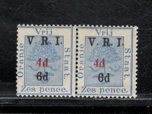 ORANGE RIVER COLONY  SC#57B+57 PR THICK 'V'+INVERTED '1' ...