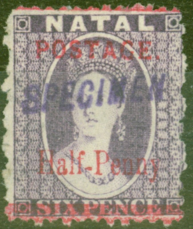 Natal 1895 1/2d on 6d Violet Specimen SG114s Fine Lightly Mtd Mint