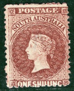 SOUTH AUSTRALIA QV Stamp SG.128 1s Vandyke Brown (1891) Mint Cat £110 LBLUE47