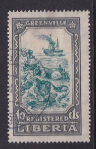 Liberia  #F31  used  1924  merchandise shore to ship  10c