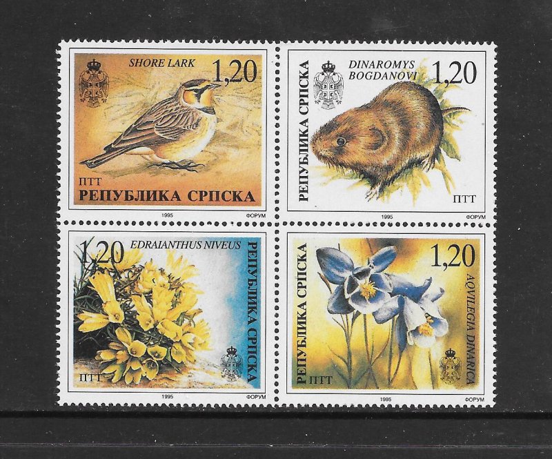 BIRDS - BOSNIA (SERB) #40  NATURE   MNH