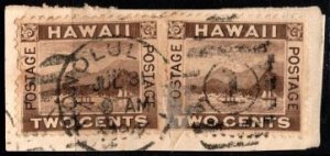 1894 US Hawaii Scott #- 75 2 Cents View of Honolulu July 31, 1894 Honolulu Cance