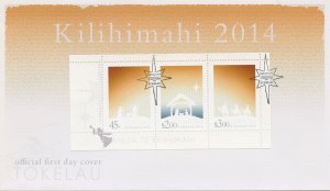 Christmas Stamps Tokelau 2014 FDC Nativity Kilihimahi 3v M/S