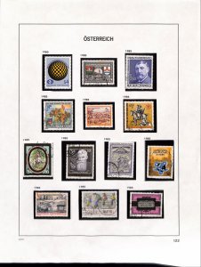 Austria Österreich lot of used stamps 1985 - p122 The album page is not included
