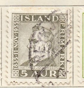 Iceland 1935 Early Issue Fine Used 5aur.