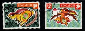 SINGAPORE SG978/9 1999 YEAR OF THE RABBIT   USED