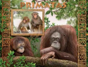 Guinea-Bissau - Primates & Chimps - 4 Stamp Sheet - GB12609b