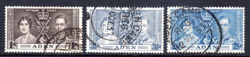 ADEN  +  1937 CORONATION +   USED + CV £5.50 