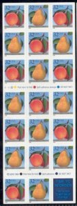 US Stamp #2494a MNH Peach and Pear Self Adhesive Booklet of 20 w/ Plate #V33453