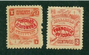 Nicaragua 1896 #O92 &O93 MH SCV (2024) = $5.00