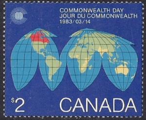 Canada #977 2 Dollars Map of the Earth mint OG NH VF-XF