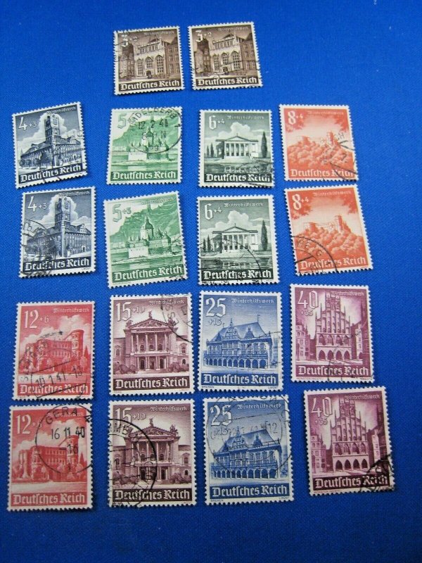 GERMANY 1940  -  SCOTT # B177-B185  -  Used - LOT OF 2 COMPLETE SETS