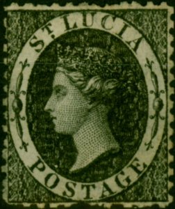 St Lucia 1864 (1d) Intence Black SG11aw 'Wmk Reversed' Fine MM