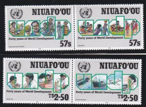 Tonga - Niuafo'ou # 134-135, U.N. Development Program 40th Anniv. MN, 1/2 Cat
