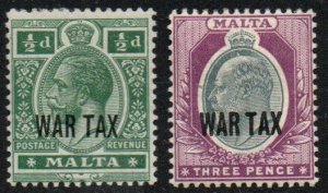 Malta Sc #MR1-MR2 Mint Hinged