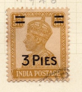 India 1946 Early Issue Fine Used 3p. Surcharged 165641