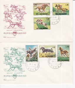 San Marino # 627-632, Equestrian Sports, First Day Cover,